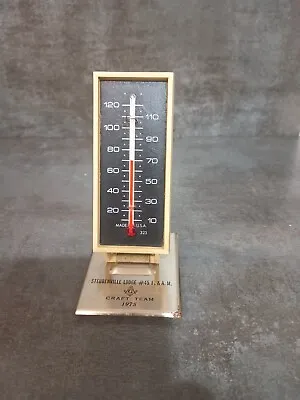 Vintage Desk Thermometer Folding 1975 Steubenville Masonic Lodge Made In USA   • $15