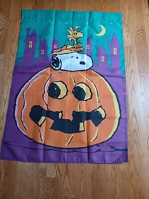 Used*Peanuts/Snoopy Halloween Decorative Garden Flag/Banner*29 X41  • $12.99