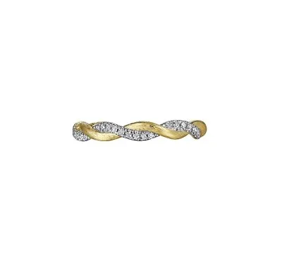 Gabriel & Co 14K Yellow Gold Twisted Diamond Stackable Ring • $1025