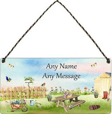 £5.99 • Buy Personalised Garden Hanging Plaque Potting Allotment Shed Sign Summer House Gift