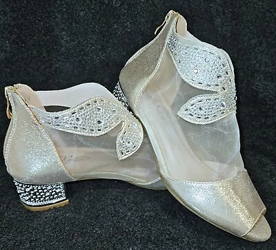 Midnight Velvet Ladies Low Heeled Sparkling! Bling! Sling Back Shoes Size 6 1/2 • $22