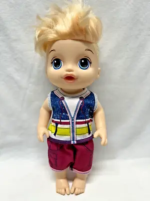 2017 Baby Alive Sweet Spoonful RARE Doll With Outfit - Blonde Hair Blue Eyes Boy • $48.95