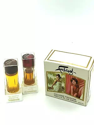 RARE Vintage FABERGE Woodhue Flambeau Cologne Twosome .5oz Each-Original Box • $65