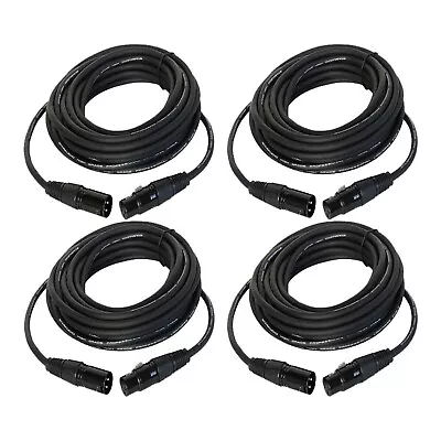 4-Pack 15ft 3Pin Male Cable To 3-Pin Female Shielded XLR Cables For PA Audio DJs • $43.98