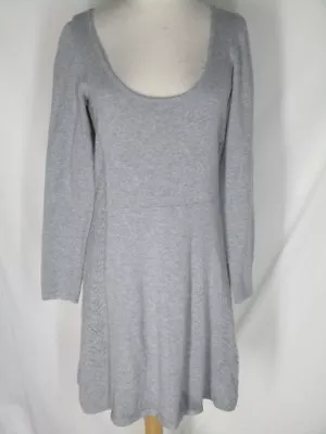 Victorias Secret Gray Knit Dress Gown M Pointelle Inserts • $24.99