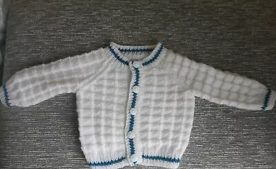 New! Hand Knitted Baby Boys Cardigan 6-9 Months • £4
