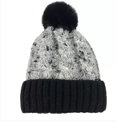 Women Winter Soft Warm Beanie Cap Visor With Pom Pom Lined Thick Size 56-58cm • $24.95