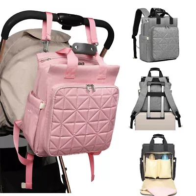 Diaper Nappy Backpack Baby Mummy Changing Shoulder Bag Pram Clips Rucksack  • £12.97