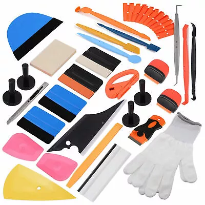 PRO Vinyl Squeegee Felt Kit Car Wrap Application Tools Magnet Tools Bag Install • $37.95