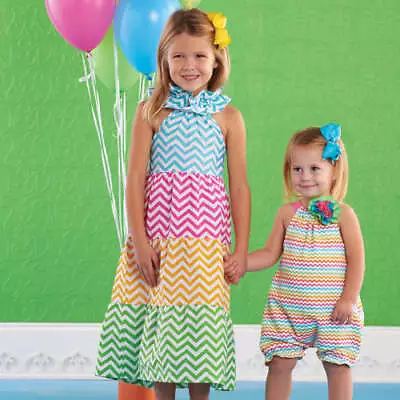 Mud Pie Little Girl Colorful Chevron Maxi Dress • $25