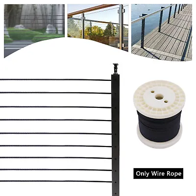 300ft Wire Rope Stainless Steel Cable For 1/8  Black Indoor Cable Railing System • $87.40