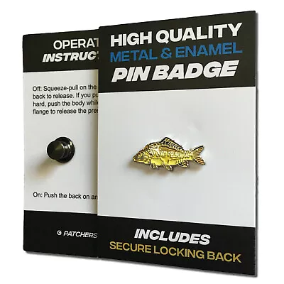 Mirror Carp Fish High Quality Metal & Enamel Pin Badge With Secure Locking Back • £4.50