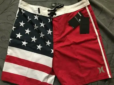 $39.99 • Buy Hurley Usa Flag Phantom Board Shorts Size 30 Men Nwt $55.00