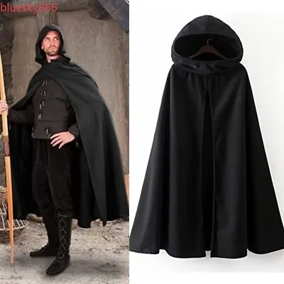 Medieval Cape Halloween Wizard Cloak Costume Cardigan Warrior Show Costume • $48