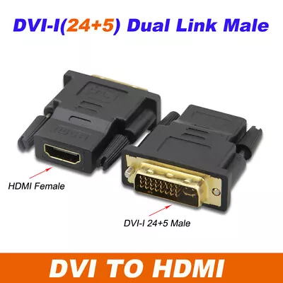 $4.70 • Buy 24+5 DVI-I Male To HDMI Female M/F Adapter Coupler Converter Adaptor For HDTV