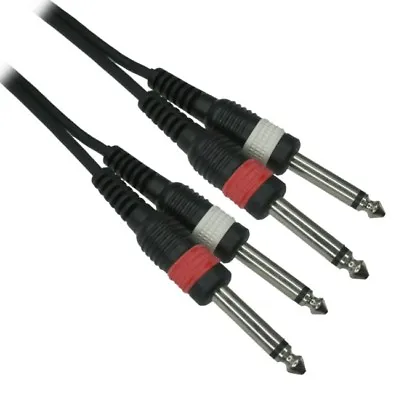 3ft Dual 1/4  TS Mono Male To Male Plug Noise Free Audio Cable A6-A603 • $8.98