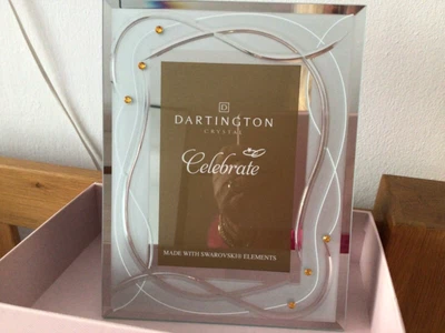 £8 • Buy Dartington Swarovski Crystal Gold Photo Frame, New 