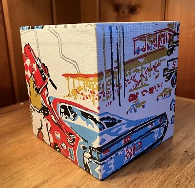 Fondue Vintage Housewares Original Tissue Box Cover Classic Cars Auto Racing • $5.95