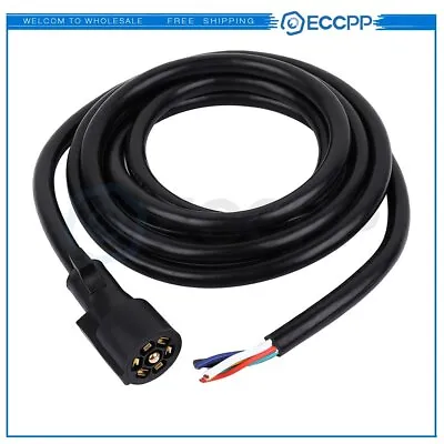 12 FT 7 Way Trailer Cord Wire Harness Light Plug Connector Molded RV Cable • $36.69