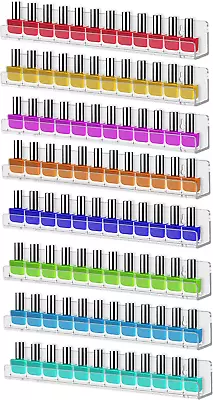 8 Pack Nail Polish Rack Wall Mounted Shelf Clear Acrylic Organizer Nail • $26.77