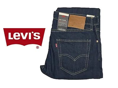 Levis® 502 Mens Denim Taper Jeans Dark Wash Blue Regular Fit Designer Pants • £38.99