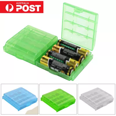 4/8x AA AAA Battery Batteries Storage Case Clear Holder Box Hard Plastic 5 Grid • $5.61