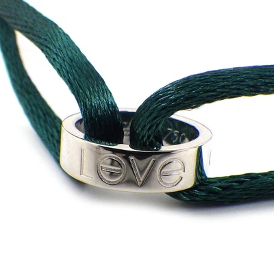 £658.01 • Buy Cartier Love Charity Bracelet K18WG 750 White Gold X Green Cord String