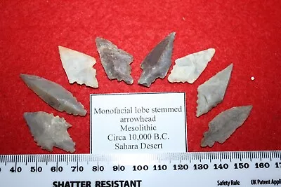 Mesolithic Stone Age Tool Arrow Head 10000 BC Monofacial Lobe Stemmed 1 Per Bid • $9.33