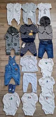 Baby Boy Clothes Bundle 0-3 Months Outfits Next M&S John Lewis 17 Items  • £15.99