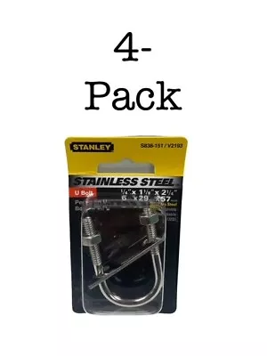 Stanley U-Bolts 1/4  X 1 1/8  X 2 1/4  Stainless Steel. 4-Pack FREE SHIPPING! • $24.99