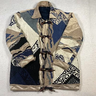 Coogi Classic Cotton Vintage 90s  Cardigan Wood Toggle Button Small • $149.99