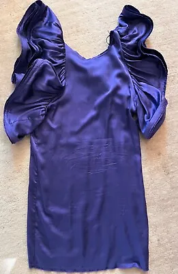 Lanvin H&M Purple 100% Silk Ladies Dress Size4 - 6 With Hangers • $35