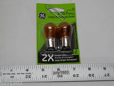 $10.90 • Buy (2) New GE 2057NALL Miniature Lamp Bulb 27w 7w Dual Contact 12 Volt S8 12v