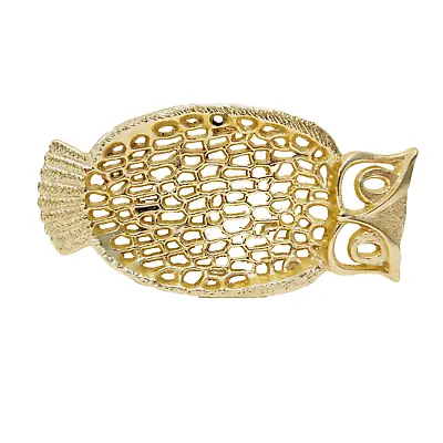 Vtg Gold Tone Metal Owl Soap Dish Trinket Jewelry Holder Delagar USA • $11.99