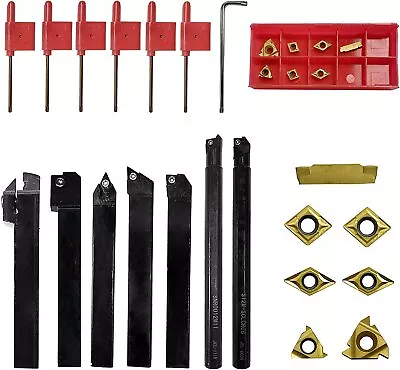 Lathe Tool Set 21pcs Boring Bar Tool Holder Woodturning Power Lathe Accessorie • £33.35