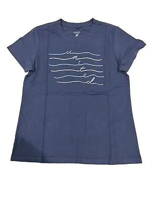 United By Blue Women's Organic Waves Graphic T-Shirt - Navy M • $12