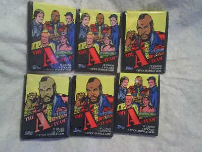 $19.99 • Buy 1983 THE A-TEAM 6 UNOPENED CARD PACKS *(lesser Condition Wrappers) Mr.T, Peppard