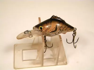 Vintage Manns Piglet HackleBack Brown Crawfish Rattle Crankbait Lure • $4.99