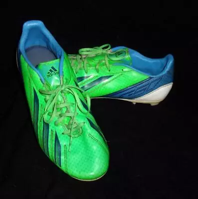 Adidas Men's F10 Soccer Shoes Sz 11 Neon Green Blue White 2012 Mi Football  • $34.26