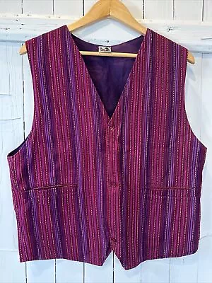 *Unbranded Men’s Burgundy Purple Tapestry Vest Bohemian SZ Large • $12.96