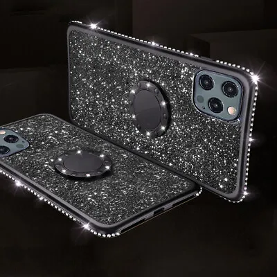 $8.99 • Buy For IPhone 13 12 Pro 11 Xs XR Max 7 8 Plus Bling Case Ring Glitter Diamond Cover