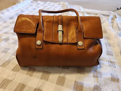 Michael Kors Vintage Satchel Purse Handbag In British Tan Leather  • $34.99