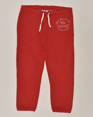 JACK WILLS Womens Tracksuit Trousers UK 10 Small Red Cotton AC13 • £12.15