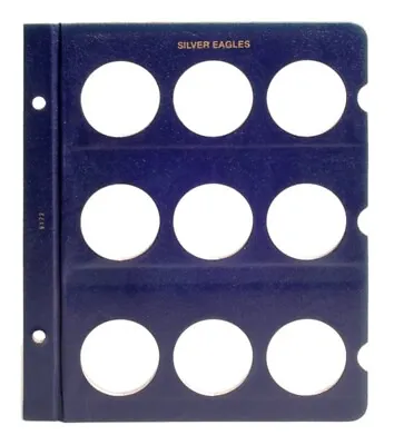 Whitman Coin Album Blank Page For US Silver Eagle Coins 9 Ports 9172 + Inserts • $10.24