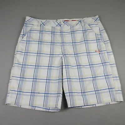 Puma Shorts Mens 38 White Plaid Performance Golf Shorts Breathable Casual • $19.99