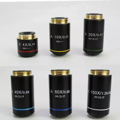 RMS Thread 4X 10X 20X 40X 60X 100X Infinity Objective Lens F Olympus Microscope • $79.45