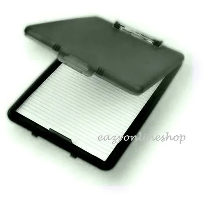 £6.64 • Buy Black A4 Plastic Compact Clipboard Paper Storage Box File Durable Waterproof New