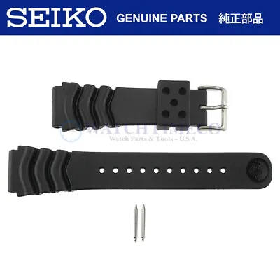 Genuine Seiko Diver Watch Band Strap SKX007 SKX009 22mm Black Rubber Z22 4FY8JZ • $39.95