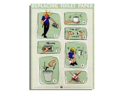 Toilet Paper Roll Replacement Instruction Manual - Vinyl Sticker Decal Gift • $9.99
