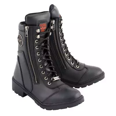 Milwaukee Leather Women’s 9” Lace To Toe Boot W/ Side Zipper Entry**MBL9301 • $109.99